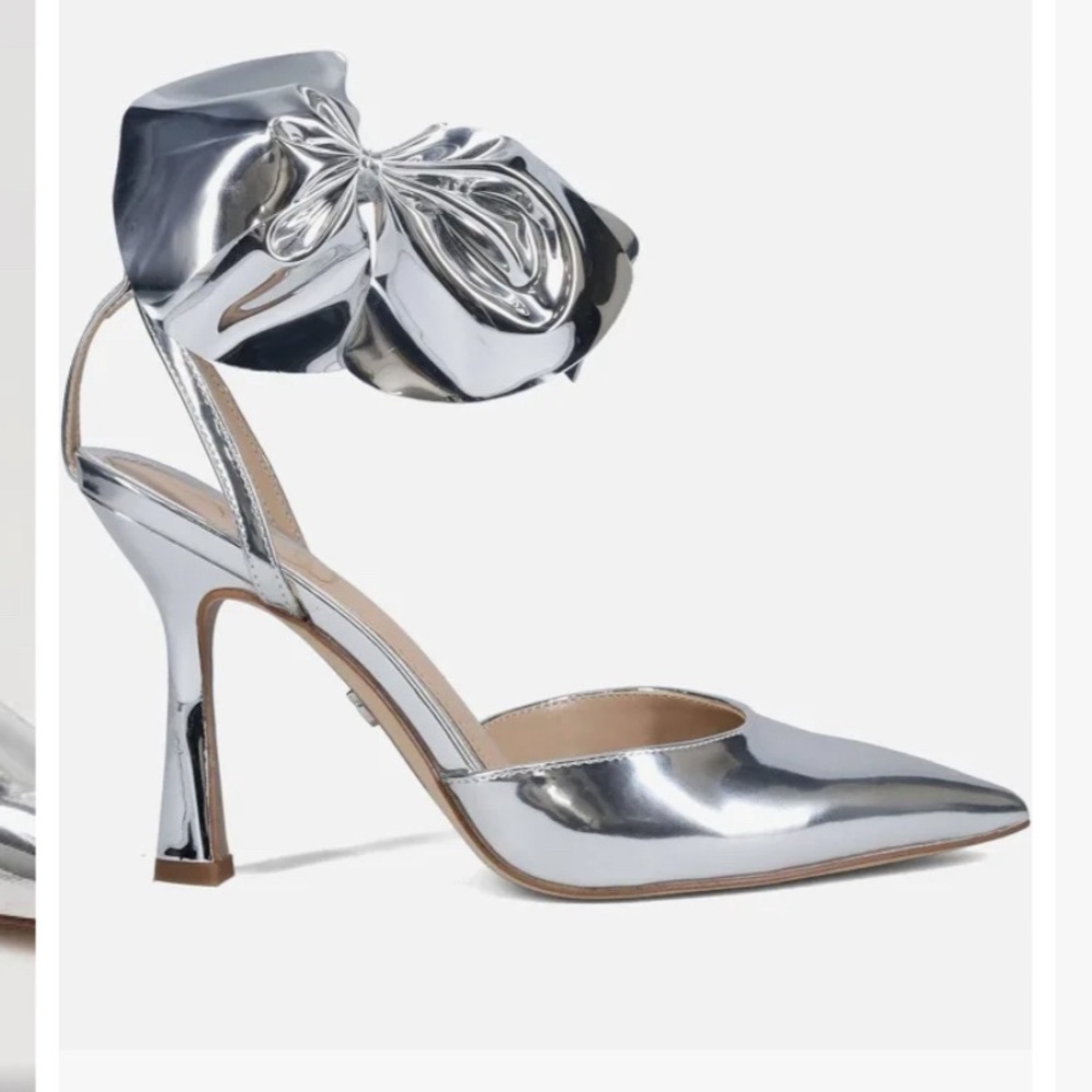 Sam Edelman Halie 2 Silver Bow Heel!